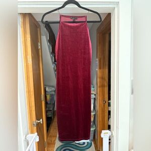Elegant Velvet Burgundy Dress Forever 21 EUC